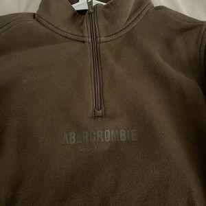 Abercrombie Brown Quarter-Zip Pullover